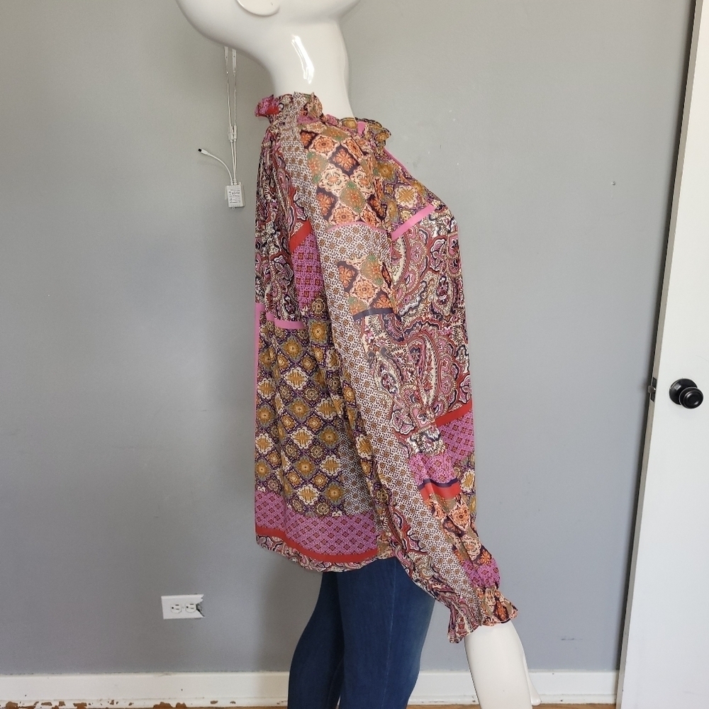 Molly Bracken Hippie Printed Sheer Blouse, VGUC, Size S - Picture 7 of 9